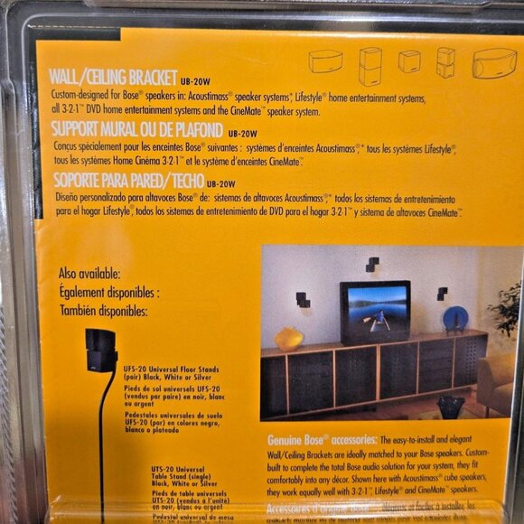 BOSE White UB-20W Wall Ceiling / Bracket New Includes Mounting Hardware - Picture 4 of 5